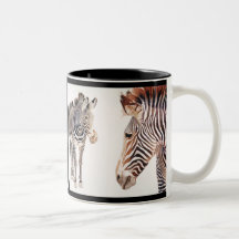 "Zebra Pair" Watercolor Wildlife Art Coffee Mug