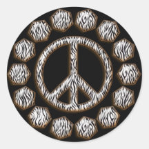 ZEBRA PEACE SIGN STICKER