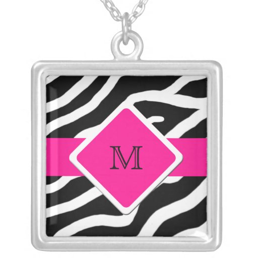 Zebra Personalised Monogram Initial Necklace