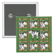 Zebra Pinback Button