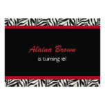 Zebra Print Birthday Party Invitations