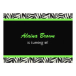Zebra Print Birthday Party Invitations