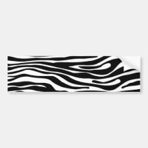 Zebra Print Pattern - Black and White Bumper Sticker
