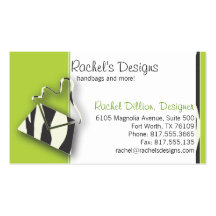 Zebra Purse - lime Business Card
