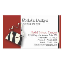 Zebra Purse-Red Business Card Template