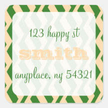 Zebra Zig-Zag Stripes Address Label Sticker