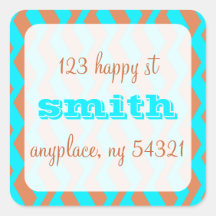 Zebra Zig-Zag Stripes Address Label Sticker