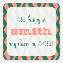 Zebra Zig-Zag Stripes Address Label Sticker