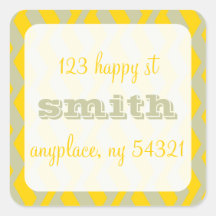 Zebra Zig-Zag Stripes Address Label Sticker