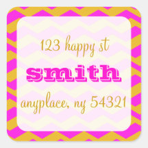 Zebra Zig-Zag Stripes Address Label Sticker