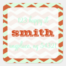 Zebra Zig-Zag Stripes Address Label Sticker