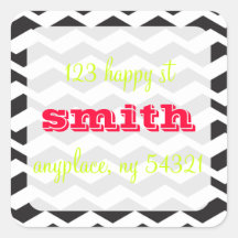 Zebra Zig-Zag Stripes Address Label Sticker