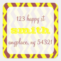 Zebra Zig-Zag Stripes Address Label Sticker