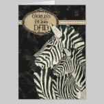 Zebras Black Elegant  Father's Day Card cards
