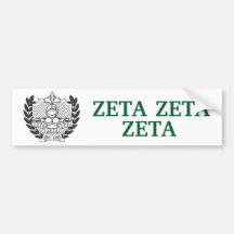 Zeta Zeta Zeta Fraternity Crest - B&W Bumper Stickers