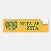 Zeta Zeta Zeta Fraternity Crest - Colour Bumper Stickers