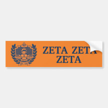 Zeta Zeta Zeta Fraternity Crest - Navy/Orange Bumper Stickers