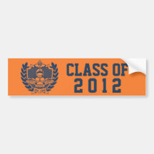 Zeta Zeta Zeta Fraternity Crest - Navy/Orange Bumper Sticker