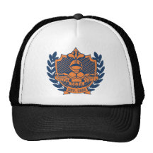 Zeta Zeta Zeta Fraternity Crest - Navy/Orange Mesh Hat