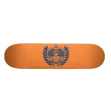 Zeta Zeta Zeta Fraternity Crest - Navy/Orange Skate Boards