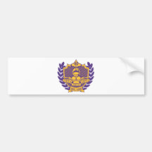 Zeta Zeta Zeta Fraternity Crest - Purple/Gold Bumper Stickers