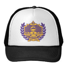 Zeta Zeta Zeta Fraternity Crest - Purple/Gold Trucker Hat