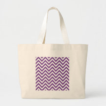 Zig Zag Purple and white striped Template Pattern Canvas Bags