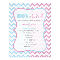 Zigzag Chevron Gender Reveal Party Invitation invitations