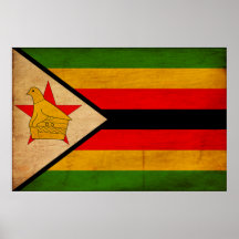 Zimbabwe Flag Print