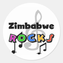 Zimbabwe Rocks Round Stickers