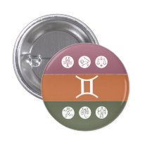 Zodiac Astrology Symbol : BirthStar Goodluck Charm Pinback Button