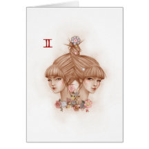 Zodiac Girl Greeting Card: Gemini