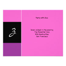 Zoe Joelle Pink Black Reception Custom Invitations