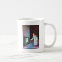 Zombie adjusting the TV set Mugs