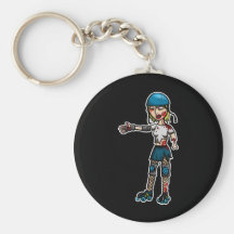 Zombie Derby Girl Key Chain