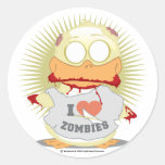 Zombie Duck Round Sticker