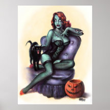Zombie Girl Pin Up Posters