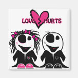ZOMBIE LOVE HURTS FRIDGE MAGNET