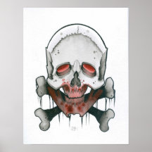 Zombie Skull Posters