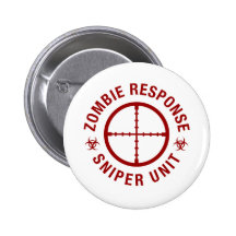 Zombie Sniper Pinback Buttons