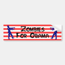 Zombies For Obama Fun Halloween Bumper Sticker