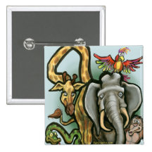 Zoo Animals Pinback Button