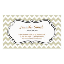 Zoologist - Chevron Simple Jasmine Business Card Template
