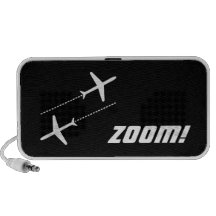 Zoom! Black & White Customisable Retro Aeroplanes iPhone Speakers
