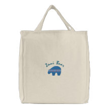 Zuni Bear Native American Symbol Design 1 Embroidered Bags