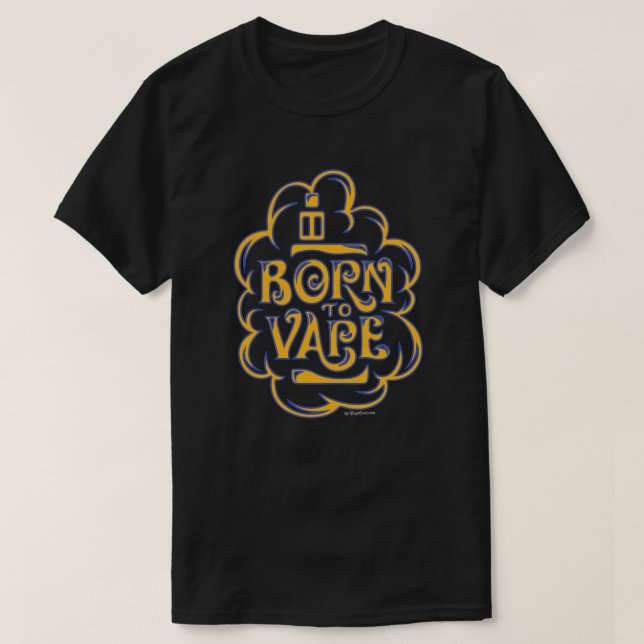 Ω VAPE Shirt | Born to Vape Gold Blue VapeGoat™ (Design Front)