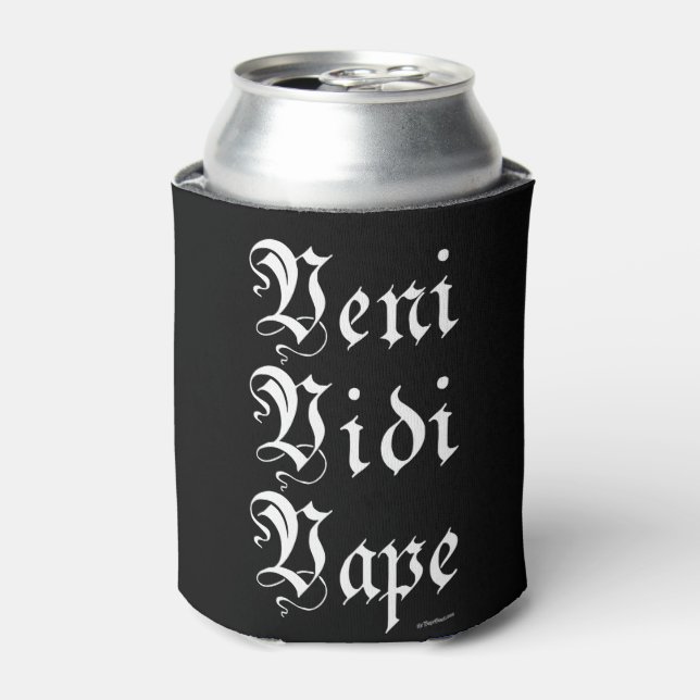 Ω VAPE  | Veni Vidi Vape Black  by VapeGoat™ Can Cooler (Can Front)