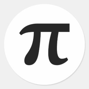 π Pi Black Writing Classic Round Sticker