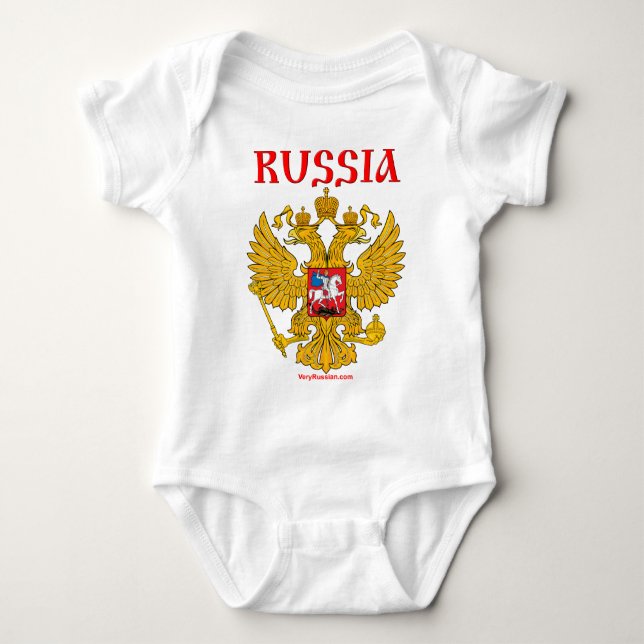 Герб России RUSSIA Coat of Arms Baby Bodysuit (Front)