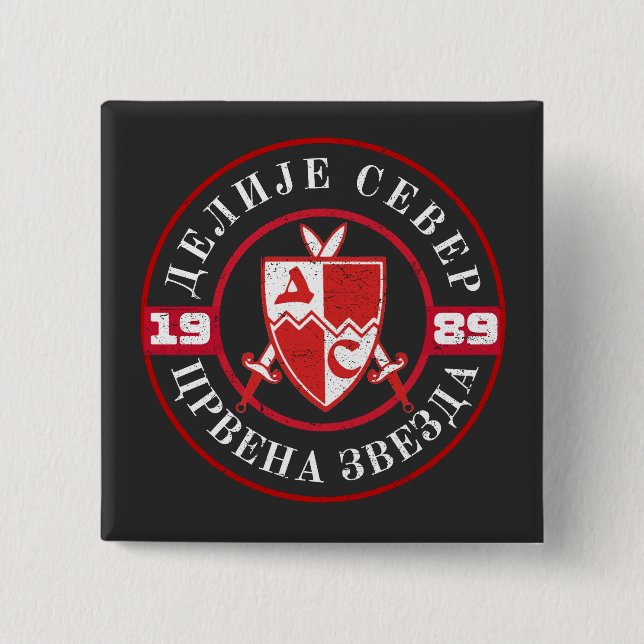 Делије Север Црвена Звезда 15 Cm Square Badge (Front)